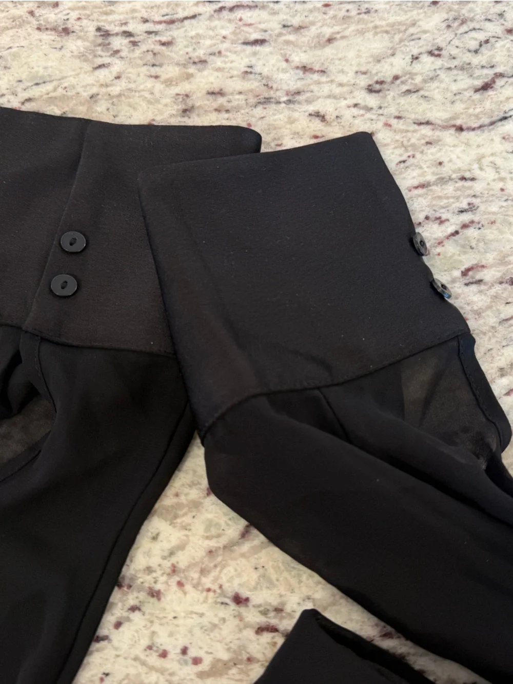 NWT Mango Black Wide Leg Jumpsuit Sheer Top Work Chic - Size Medium - Picture 12 of 13